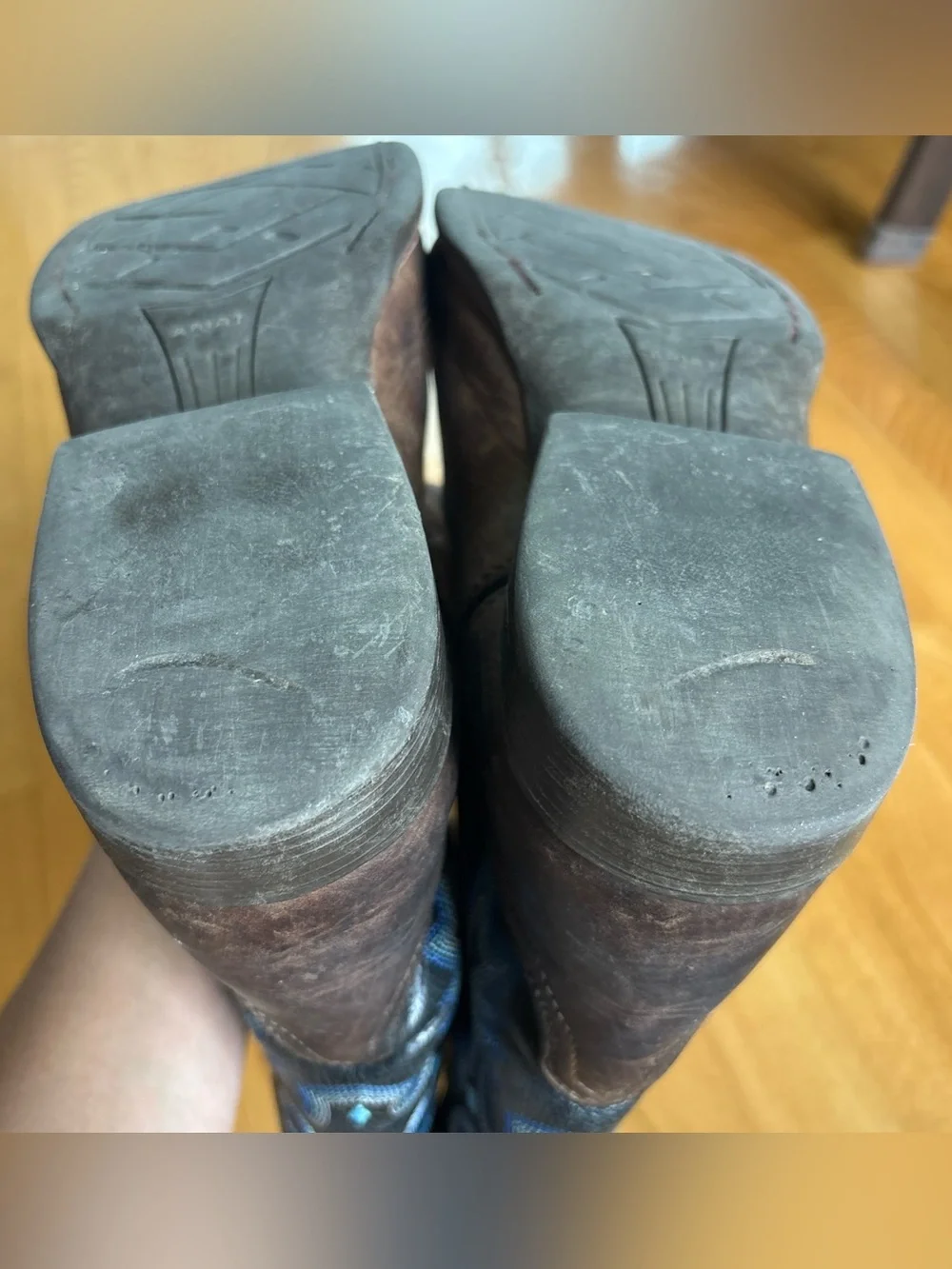 Ariat Tombstone Western Boots Cowboy Big Kid Earth Black Brown Blue Size 5 Youth